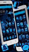 Neon Blue Cube Theme syot layar 1