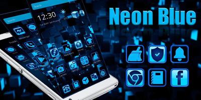 Neon Blue Cube Theme syot layar 3