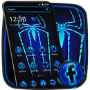 Blue Neon Light Spider Theme APK