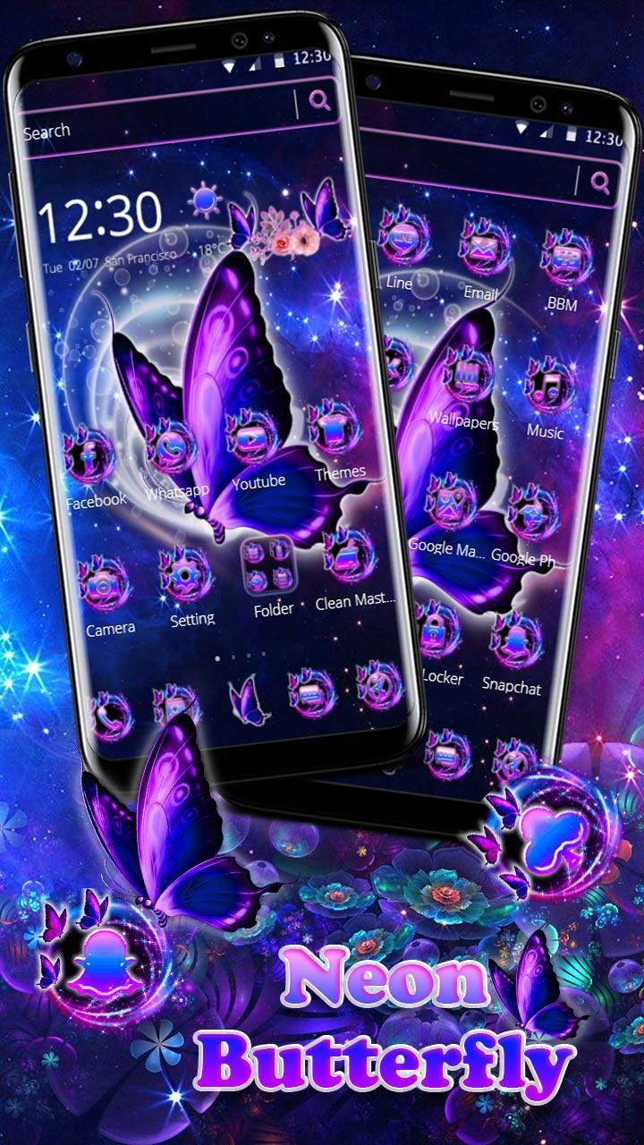 Neon Purple Butterfly Theme For Android Apk Download