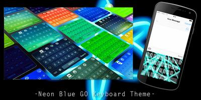 Neon Blue GO Keyboard Theme Affiche