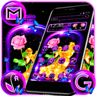Neon Glitter Flower Theme icône