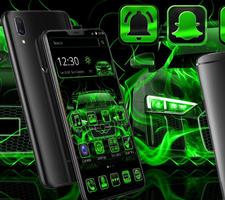 Neon Green Car Theme پوسٹر