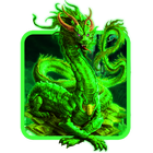 Неоновый зеленый дракон иконка