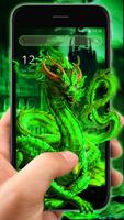 Thème dragon néon vert Affiche