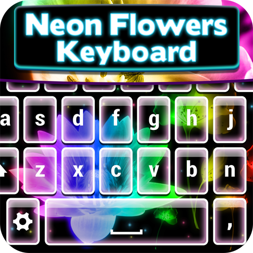 Neon Flowers Keyboard Theme