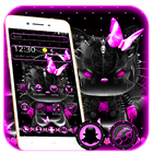 Dark Purple Neon Kitty Theme ikon