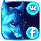 Neon Ice Wolf Theme icon