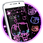 Neon Love Kitty Theme icon