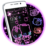Neon Love Kitty Theme icon