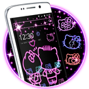 Thème Neon Love Kitty APK