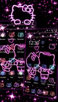 Neon Love Kitty Tema imagem de tela 1