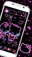 Neon Love Kitty Tema imagem de tela 2