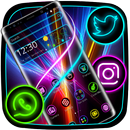 Tema Neon Cahaya yang Berwarna APK