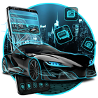 Neon Sports Car Theme icône
