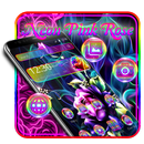 Neon Pink Rose Theme APK