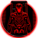 Neon Red Iron Man Theme APK