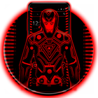 Neon Red Iron Man Thème icône