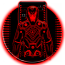Motyw Neon Red Iron Man aplikacja