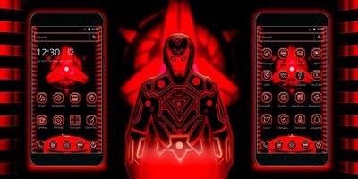 Neon Red Iron Man Thème capture d'écran 3