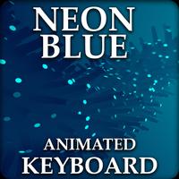 Neon Blue Light Filter Keyboard Theme Affiche