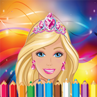 Coloring Barbie icon