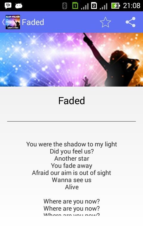 Alan Walker Fade Lyrics For Android Apk Download