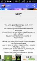 Justin Bieber Sorry - Lyrics capture d'écran 2