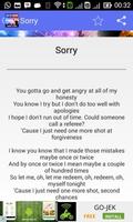 Justin Bieber Sorry - Lyrics screenshot 2