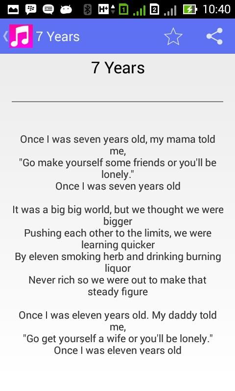 Lukas Graham 7 Years Lyrics For Android Apk Download