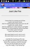 Pink Just Like Fire - Lyrics capture d'écran 1