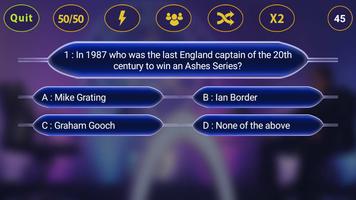 Cricket Quiz In KBC 2018 Style screenshot 1