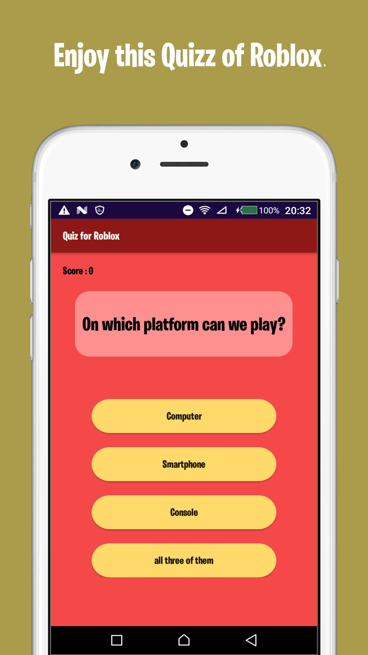 Free Roblox Quiz For Android Apk Download - roblox games quiz