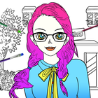 Fashion Teenage Coloring Pages-icoon