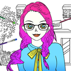 Fashion Teenage Coloring Pages icône