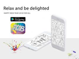 New Year 2018 Coloring Book Cartaz