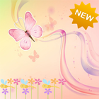 New Pink Flower Butterfly ไอคอน