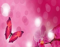 New Pink Flower Butterfly الملصق