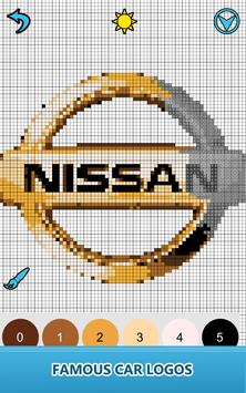 cars logo color by number pixel art coloring book for android apk