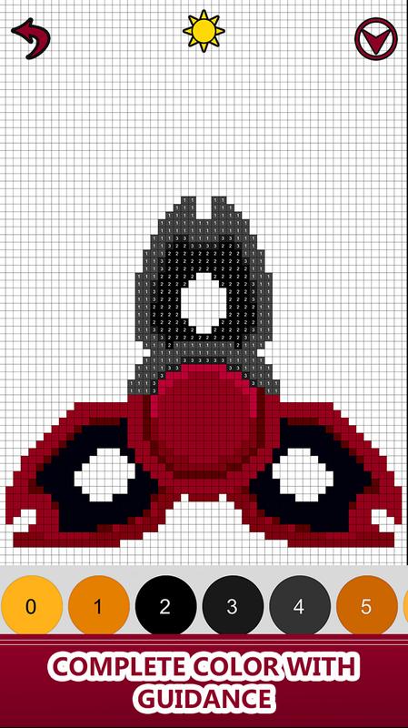 Fidget Spinner Color by Number: Pixel Art No.Color for Android - APK