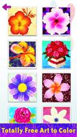 Flowers Glitter Pixel Art - Color by Number Pages ポスター