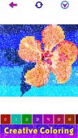 Flowers Glitter Pixel Art - Color by Number Pages capture d'écran 1