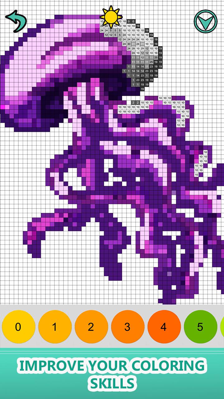 Download Sea Animals Color by Number - Pixel Art Coloring for ...