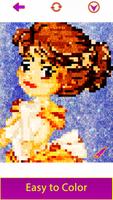 Princess Glitter Pixel Art - Color by Number Book capture d'écran 2