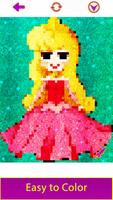 Princess Glitter Pixel Art - Color by Number Book capture d'écran 3