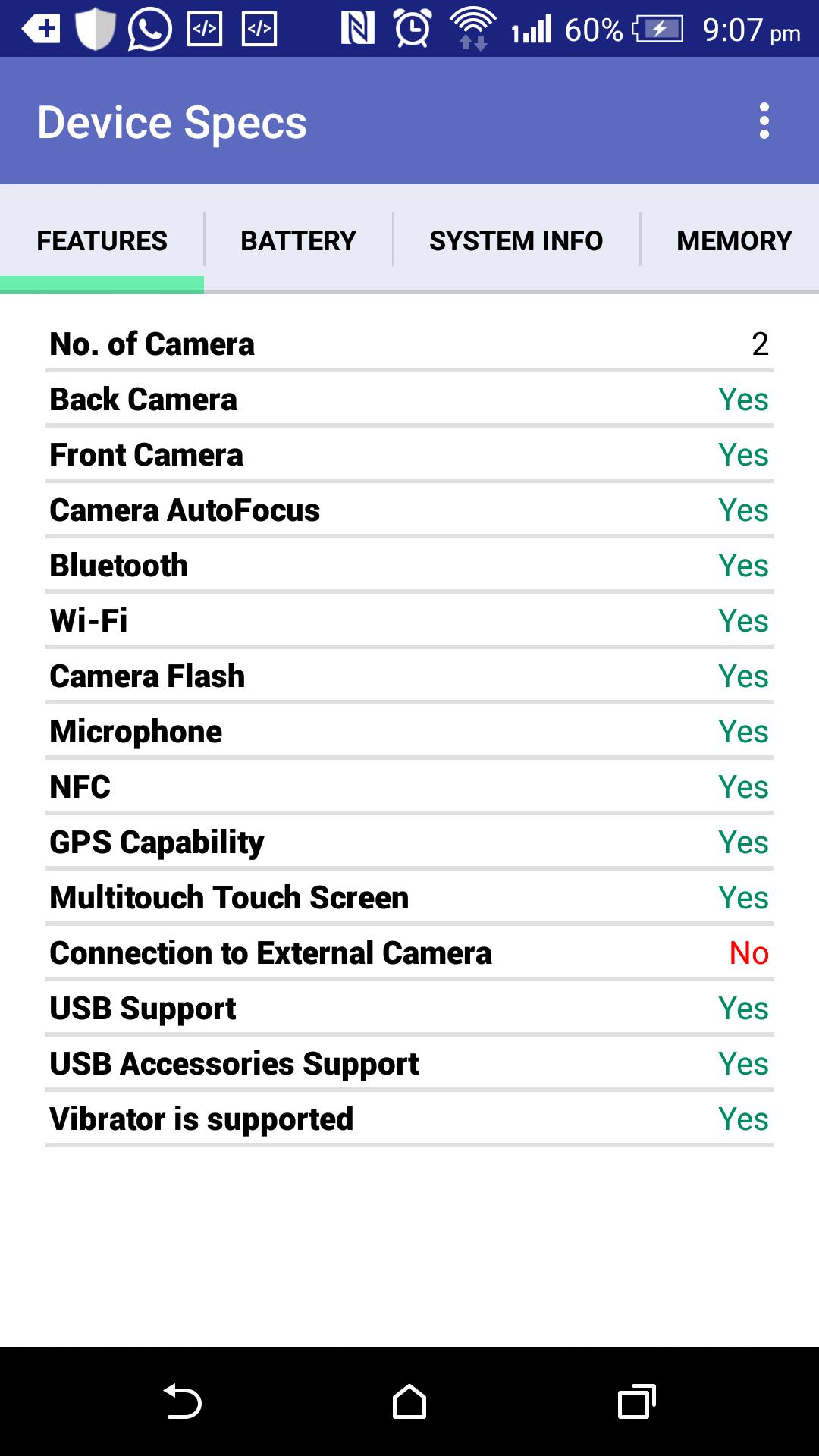 Device Specification. All specs андроид. System specifications