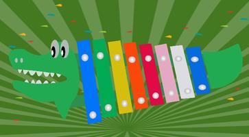 Poster crocodile xylophone for kids