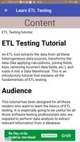 Learn ETL Testing capture d'écran 1