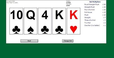 5 Card Draw Poker Solitaire 截圖 2