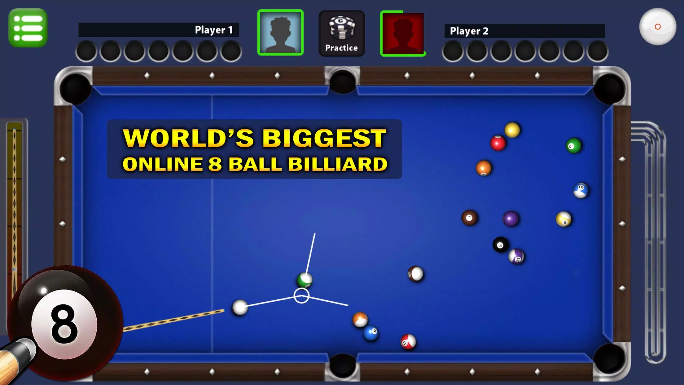 8 Ball Pool - An online multiplayer billiards game against players